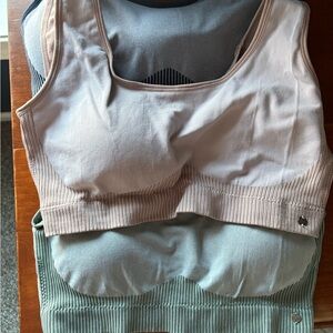 3-Lucky Brand Women's Sports Bras - Beige and Green